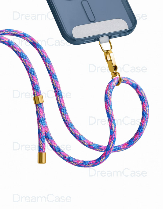 Handykette – Blau-Rosa-Beige